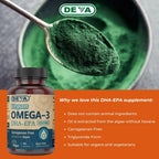 Buy now DEVA Vegan Omega-3 DHA EPA Supplement Once-Per-Day Softgel 300 MG - Carrageenan Gelatin & Gluten Free - Non-Fish Algae Oil Fatty Acids - 90 Softgels at indiglob india