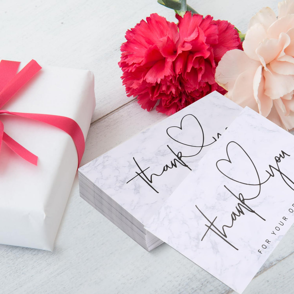 50pcs Thank You Cards Thank You Card Small Business Thank You Notes Bulk Small Mini Business Cards Blank Appreciation Cards Pack of Thank You Note Cards for Wedding Bridal Shower Graduation