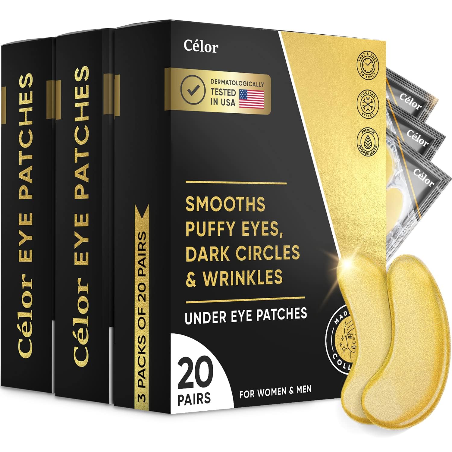 Buy now Under Eye Patches (20 Pairs) - Eye Patches For Puffy Eyes And Dark Circles - Under Eye Mask For Beauty & Personal Care - Under Eye Mask Amino Acid & Collagen For Dark Circles And Puffiness by Celor at indiglob india