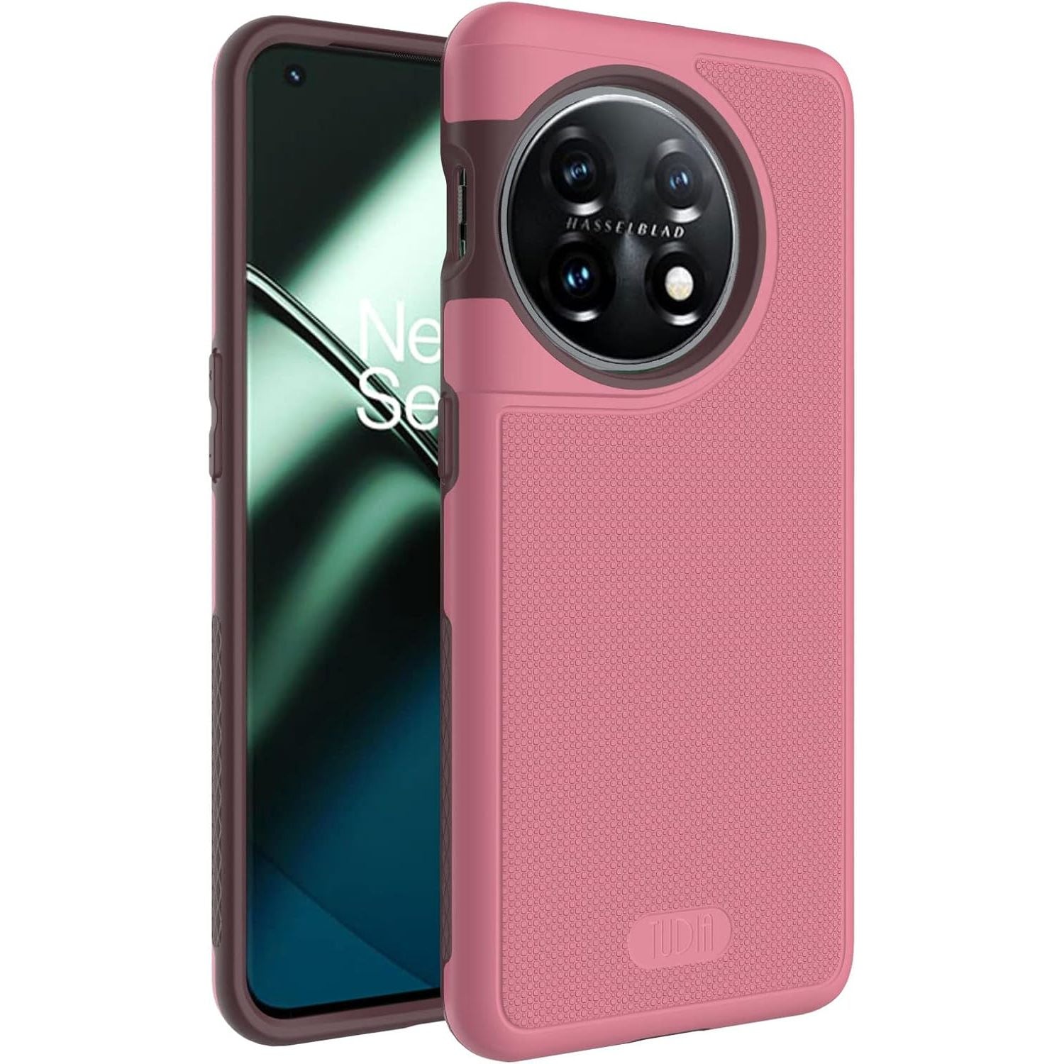 Buy now TUDIA MergeGrip Magsafe Compatible Phone Case for OnePlus 12 5G 2024 - Military Grade, Drop Tested, Dual Layer, Shockproof, Anti-Slip, Heavy Duty & Protector Cover Protective Phone Case - Matte Black OnePlus 11 Smokey Pink at indiglob india