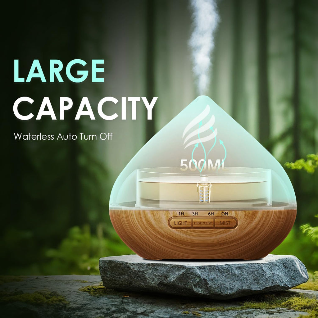 Essential Oil Diffuser 500ML with 14-Color LED Lights