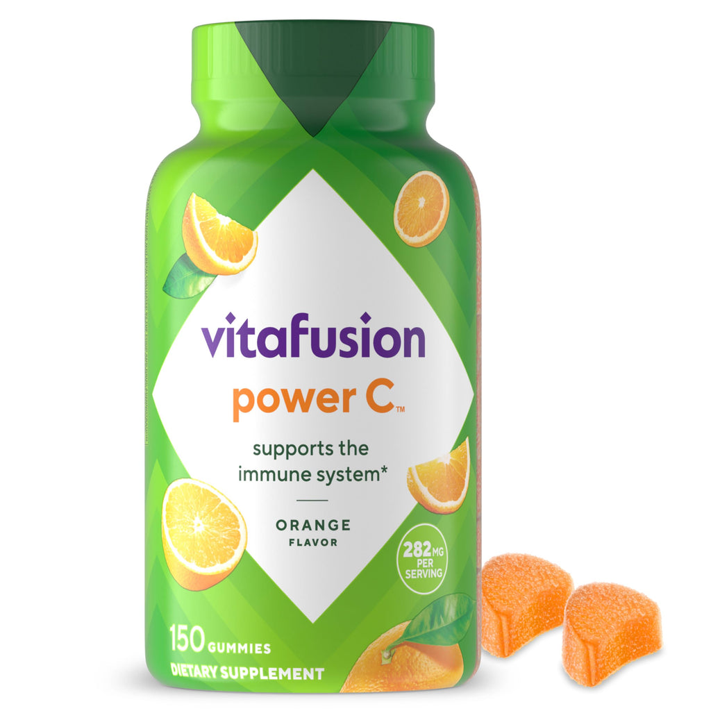 Vitafusion Power C Vitamin Gummies | 150 Count for Adult Men & Women | Orange Flavor | Gluten and Dairy-Free Gummy Supplement