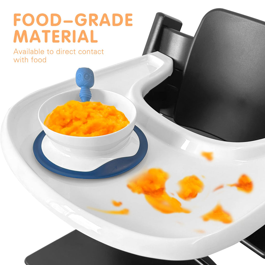 High Chair Tray Compatible with Stokke Tripp Trapp High Chair, Food Contact Grade Replacement Tray with Powerful Suction Surface Compatible with Tripp Trapp Tray