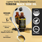 MAJU's Black Seed Oil 16oz: 2X Thymoquinone, Cold Pressed Turkish Black Cumin Nigella Sativa Seed Oil (Better Than Organic), Non-GMO, 100% Liquid Pure Blackseed, Glass Bottle