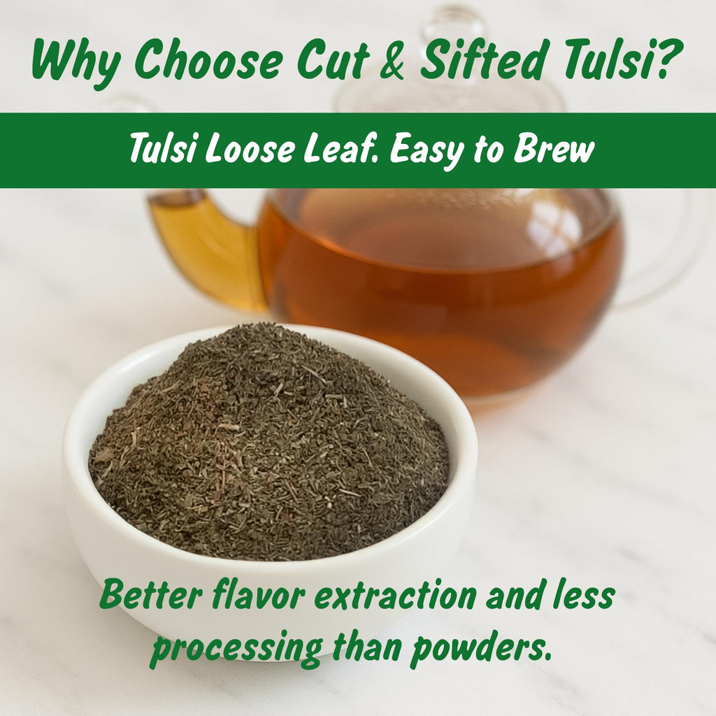 Spice Profile Organic Indian Tulsi Cut & Sifted | 2 oz | Lab Tested