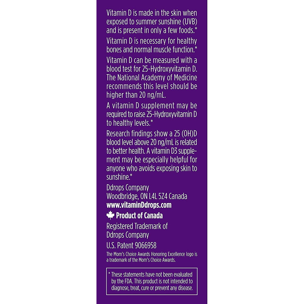 Ddrops Kids Booster 600IU 100 Drops - Daily Liquid Vitamin D for Kids. Support Strong Bones & Immune System in Children. No Preservatives, No Sugar, Non-GMO, Allergy-Friendly (Pack of 2)