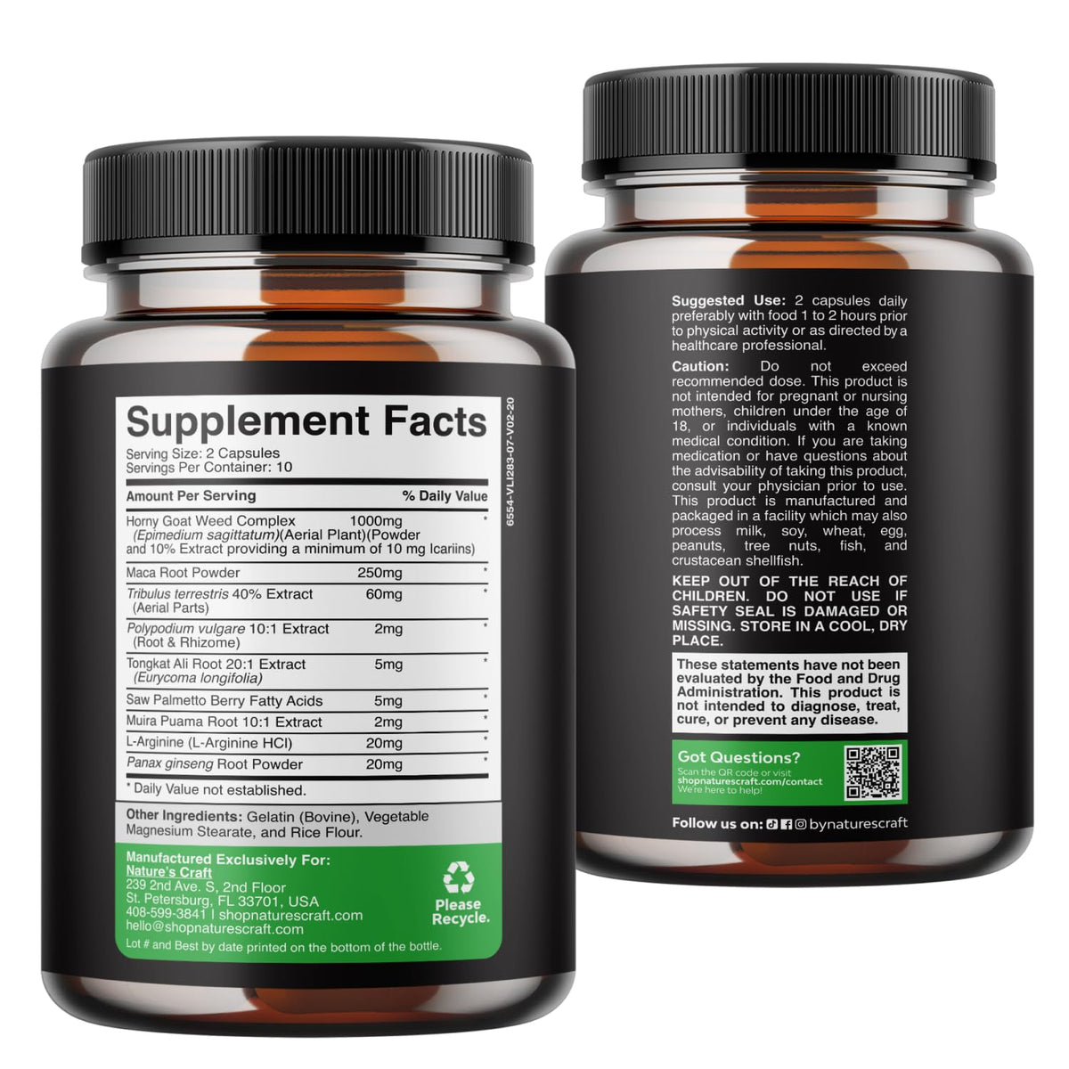 Horny Goat Weed for Men (9 in 1 formula) - Male Enhancing Supplement - 20ct