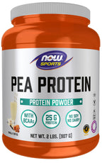 Buy now NOW Foods Sports Nutrition, Pea Protein 25 g With BCAAs, Easily Digested, Vanilla Toffee Powder, 2-Pound at indiglob india