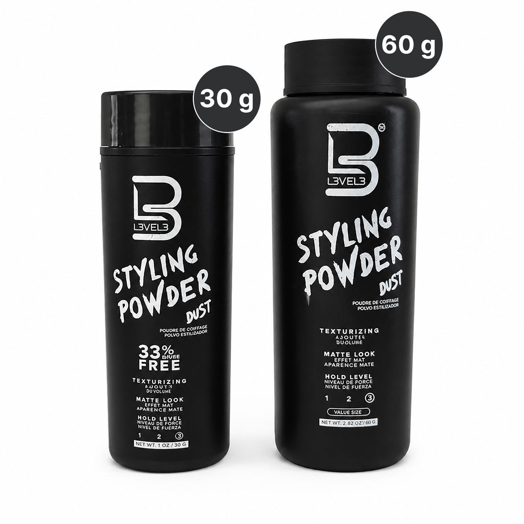 L3 Level 3 Hair Texture Powder for Men, Volume, Natural Look, 30 g | Styling powder, hair texturizer, non-greasy finish, buildable hold, easy application, small 30 g size