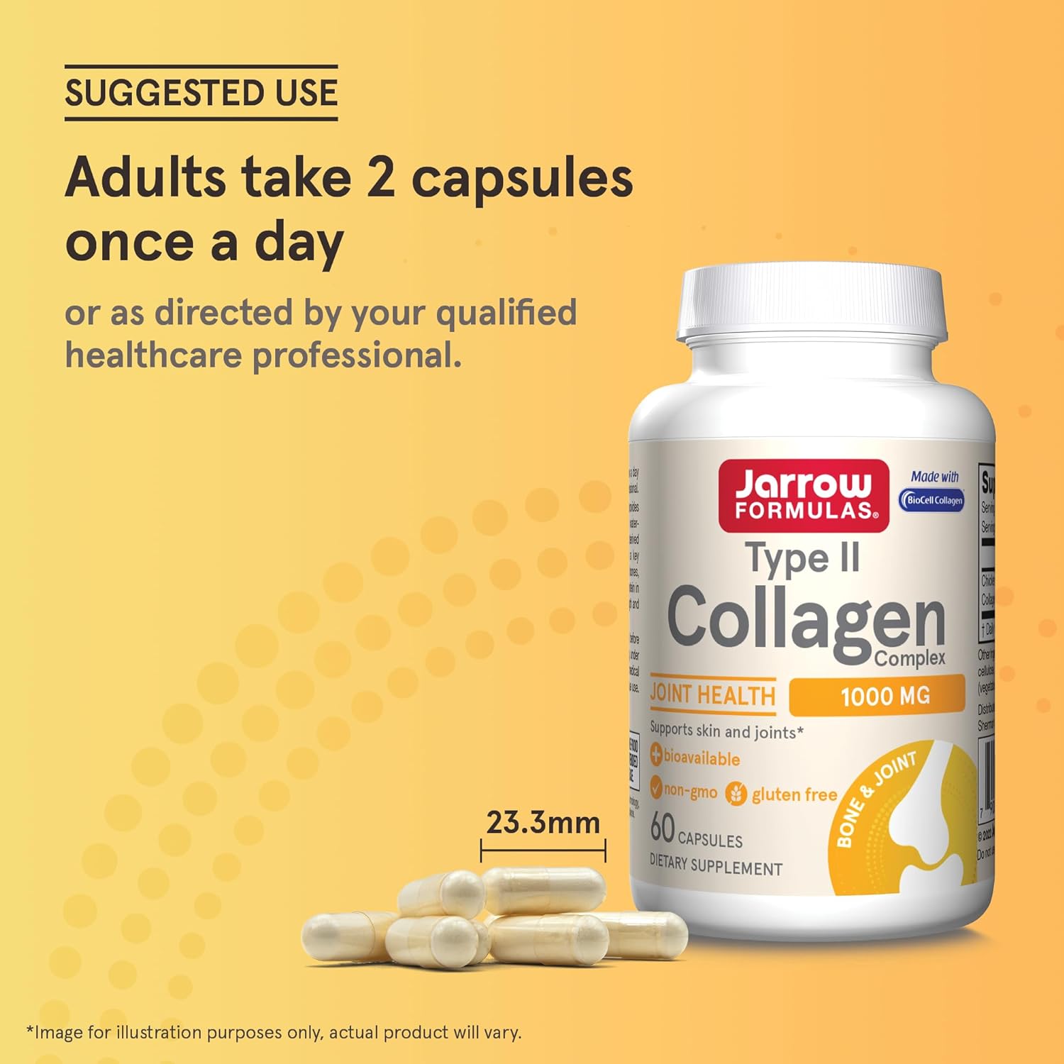 Buy now Jarrow FormulasÂ® Type II Collagen Complex 1000 mg Supplements, Supports Skin and Joint Health, 60 Capsules, 30 Day Supply at indiglob india