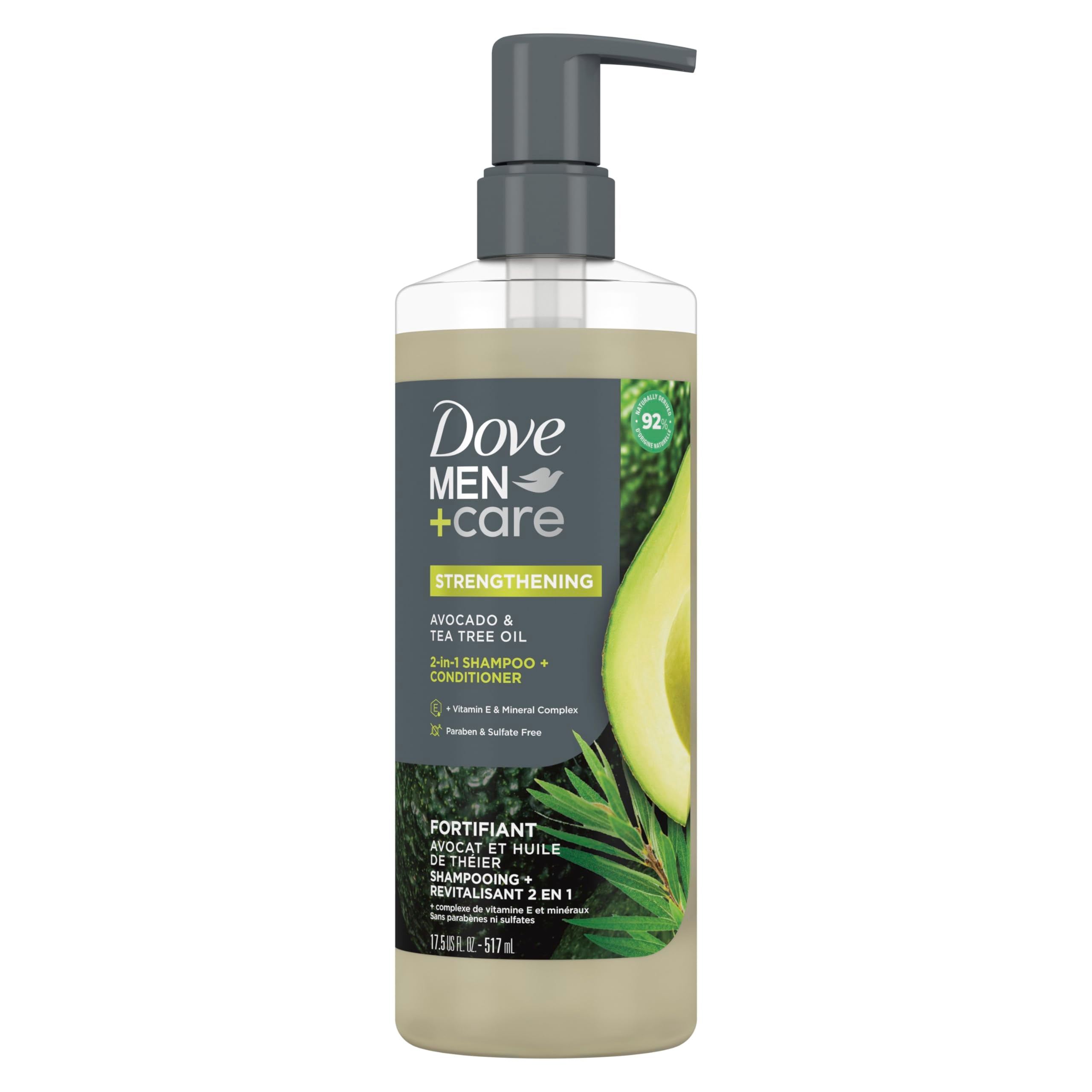 Dove Men+Care Hydrating 2-in-1 Shampoo & Conditioner for Dry Hair 17.5oz | For men's hair hydration Ginger & Coconut Oil plus Mineral Complex help deliver healthier, hydrated hair in one step