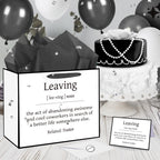 Funny Going Away Gift Bag Black White Farewell Goodbye Christmas Gift Bag with Wrapping Paper Card Sticker Envelope for Coworkers Leaving Gifts Retirement Good Luck We Will Miss You Presents Favors