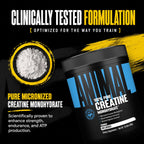 Animal Creatine Monohydrate Powder — Micronized for Muscle Recovery, Cellular Energy, and Daily Wellness — for Men and Women — Unflavored 300g