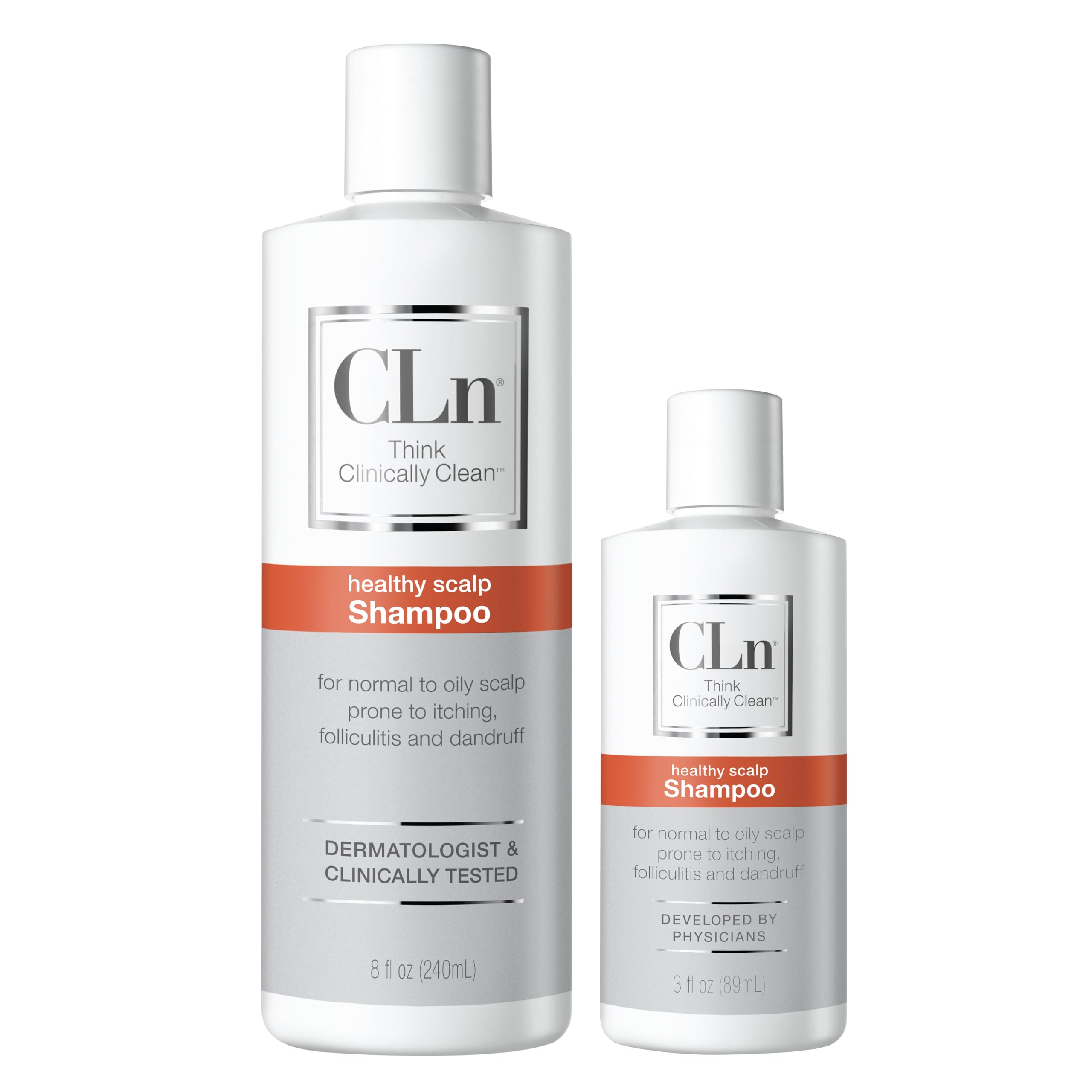 CLn Shampoo with Salicylic Acid – 3 fl oz, Clarifying Anti Dandruff Shampoo for Oily Hair, Itchy or Flaky Scalp Prone to Dandruff, Folliculitis & Seborrheic Dermatitis, Hypoallergenic Formula