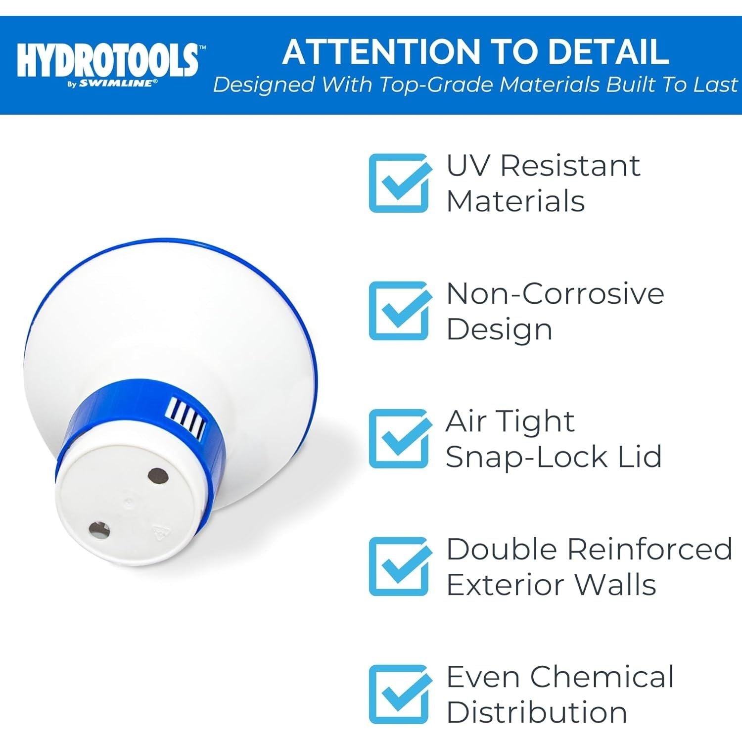 Buy now HYDROTOOLS BY SWIMLINE 8715 Mini Chemical Dispenser For Spas and Personal Pools| Compatible With Bromine & Chlorine Supports 1’’ Tablets | Adjustable Control Ring For Customizable Flow Rate at indiglob india
