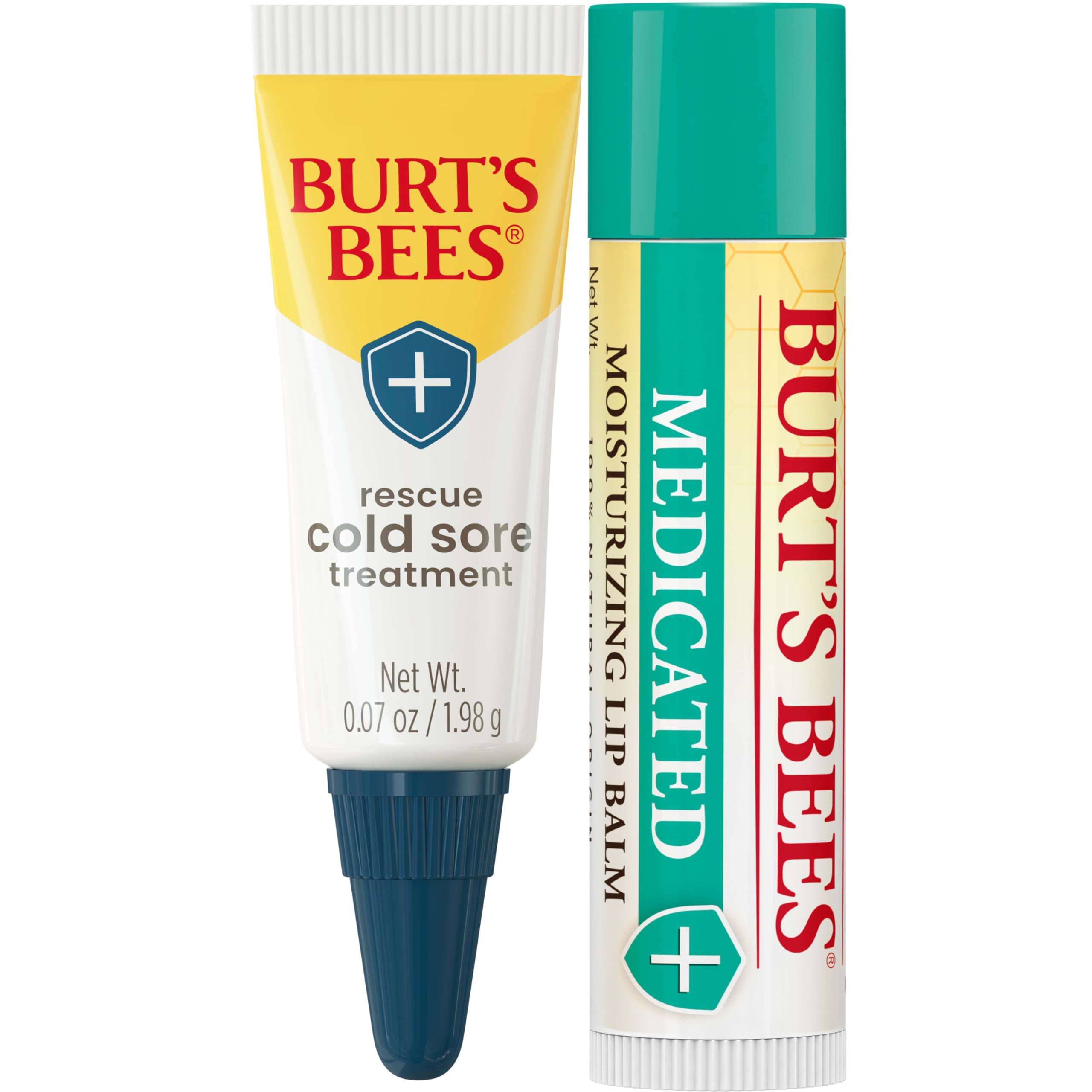 Buy now Burt's Bees Cold Sore Treatment and Medicated Lip Balm, With Menthol and Eucalyptus Oil, Natural Origin Skincare, 2 Tubes, 0.07 oz./0.15 oz. at indiglob india