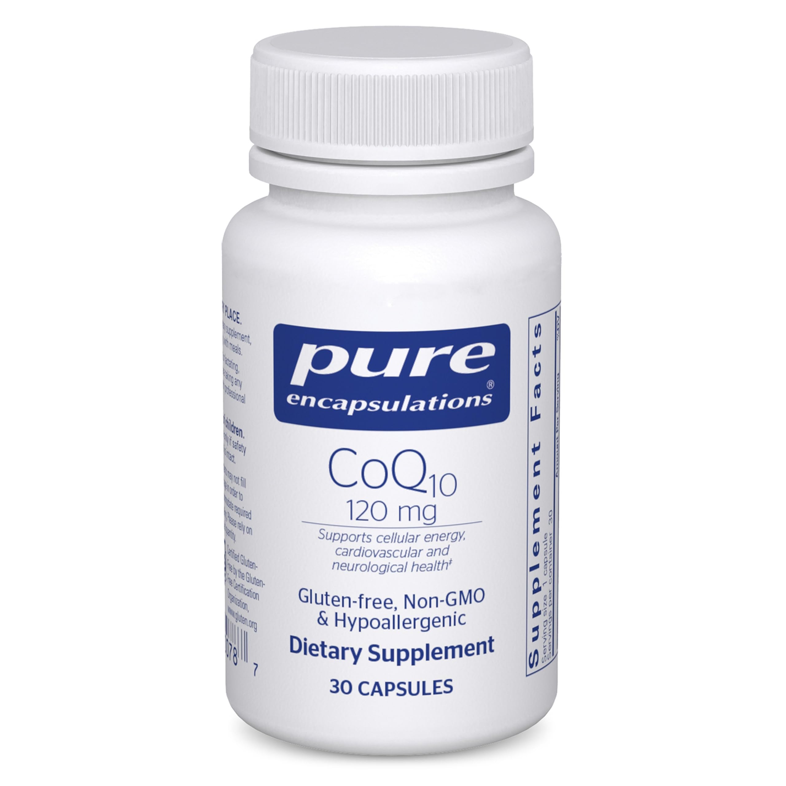Pure Encapsulations CoQ10 120 mg, 30 Capsules | Coenzyme Q10 Supplement for Heart Health, Energy, Antioxidants, and Cardiovascular Health*