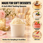 150 PCS 4" Mini Spoons for Desserts, Small Plastic Tasting Spoons