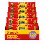 300 Wipes (Pack of 5) Flushable Wipes for Adult - Wipes Flushable Packs, Baby Wipes for Sensitive Skin, Wipes for Kids, Portable Travel Pack - Toilet Essentials for Gym & Office