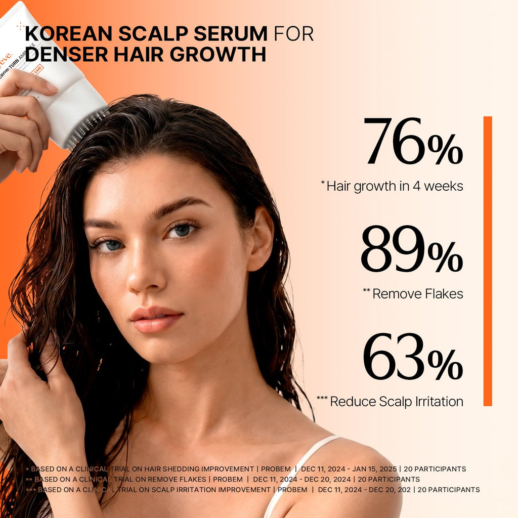 lilyeve GROWTURN Exosome Hair Growth Serum with Built-In Brush, 3.38 fl oz | Built-In Brush Serum with Biotin, Caffeine & Peptides for Thinning & Flat Hair, Non-Greasy & Fragrance-Free, Korean Hair Care