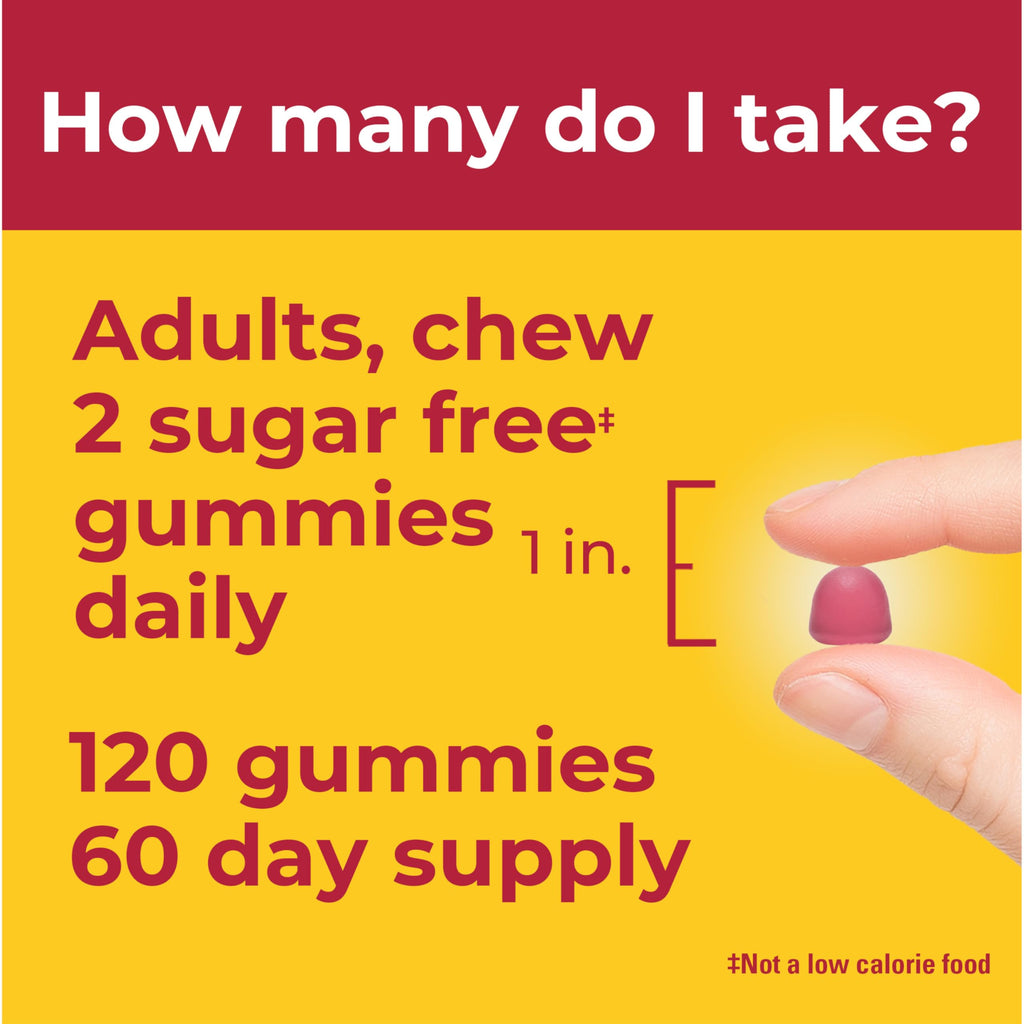 Nature Made Zero Sugar Hair Skin Nails Gummies, 120 Sugar Free Gummies | Biotin 2500 mcg per Serving, Support Healthy Hair, Skin and Nails, Strawberry Flavor, 60 Day Supply