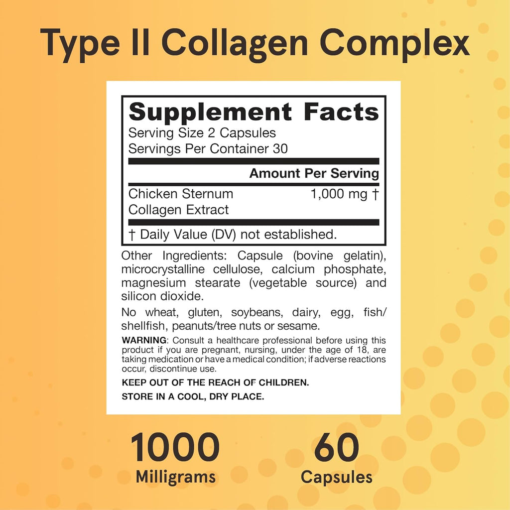 Buy now Jarrow FormulasÂ® Type II Collagen Complex 1000 mg Supplements, Supports Skin and Joint Health, 60 Capsules, 30 Day Supply at indiglob india