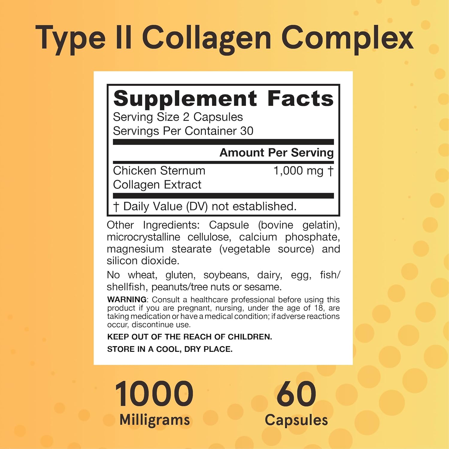 Buy now Jarrow FormulasÂ® Type II Collagen Complex 1000 mg Supplements, Supports Skin and Joint Health, 60 Capsules, 30 Day Supply at indiglob india