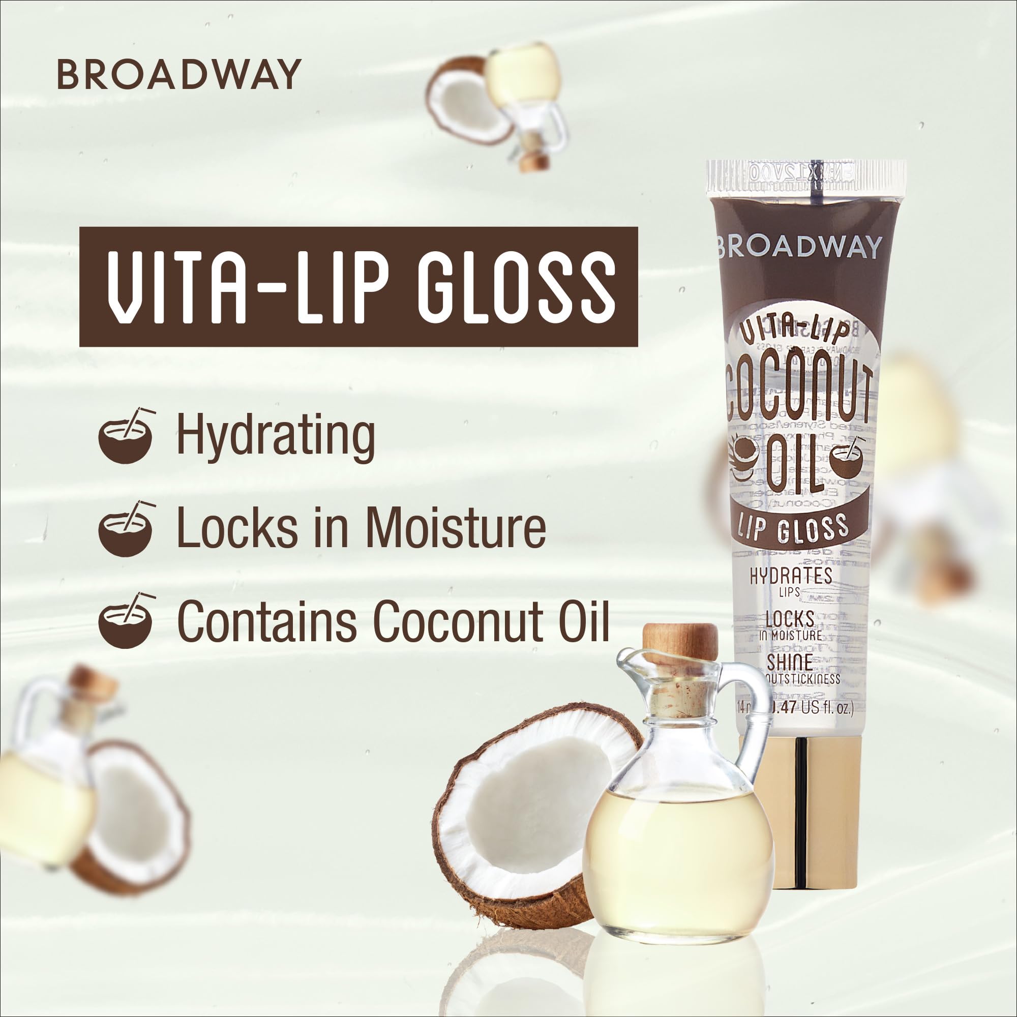 Ruby Kisses Broadway Vita-Lip Clear Lip Gloss (3 Pack Mango Butter, Rosehip, Coconut Oil), Ultra-Hydrating & Soothing Formula with Vitamin Oils, High-Shine Non-Sticky Finish, Healing Lip Balm
