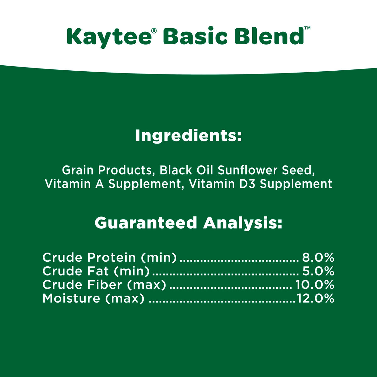 Kaytee Wild Bird Food Basic Seed Blend, 5 lb
