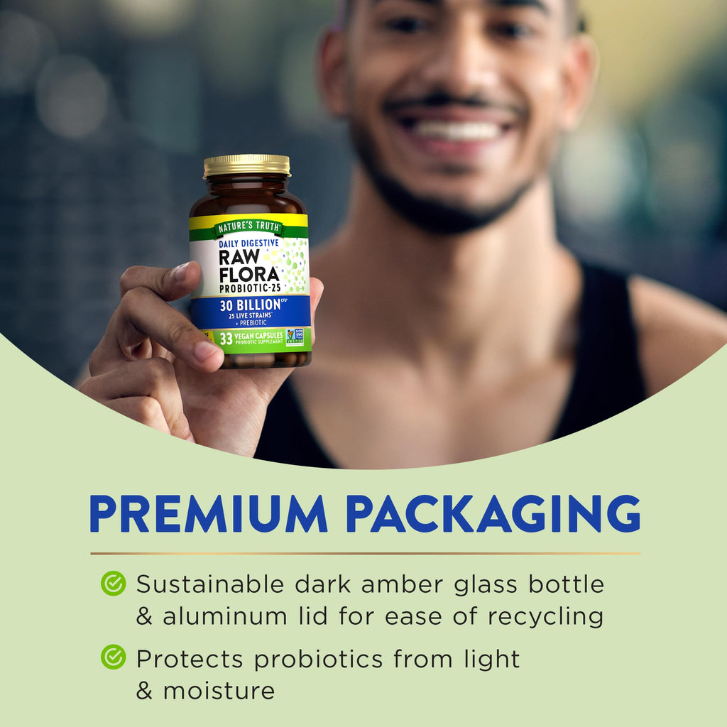 Raw Flora Probiotics with Prebiotics | 30 Billion CFU