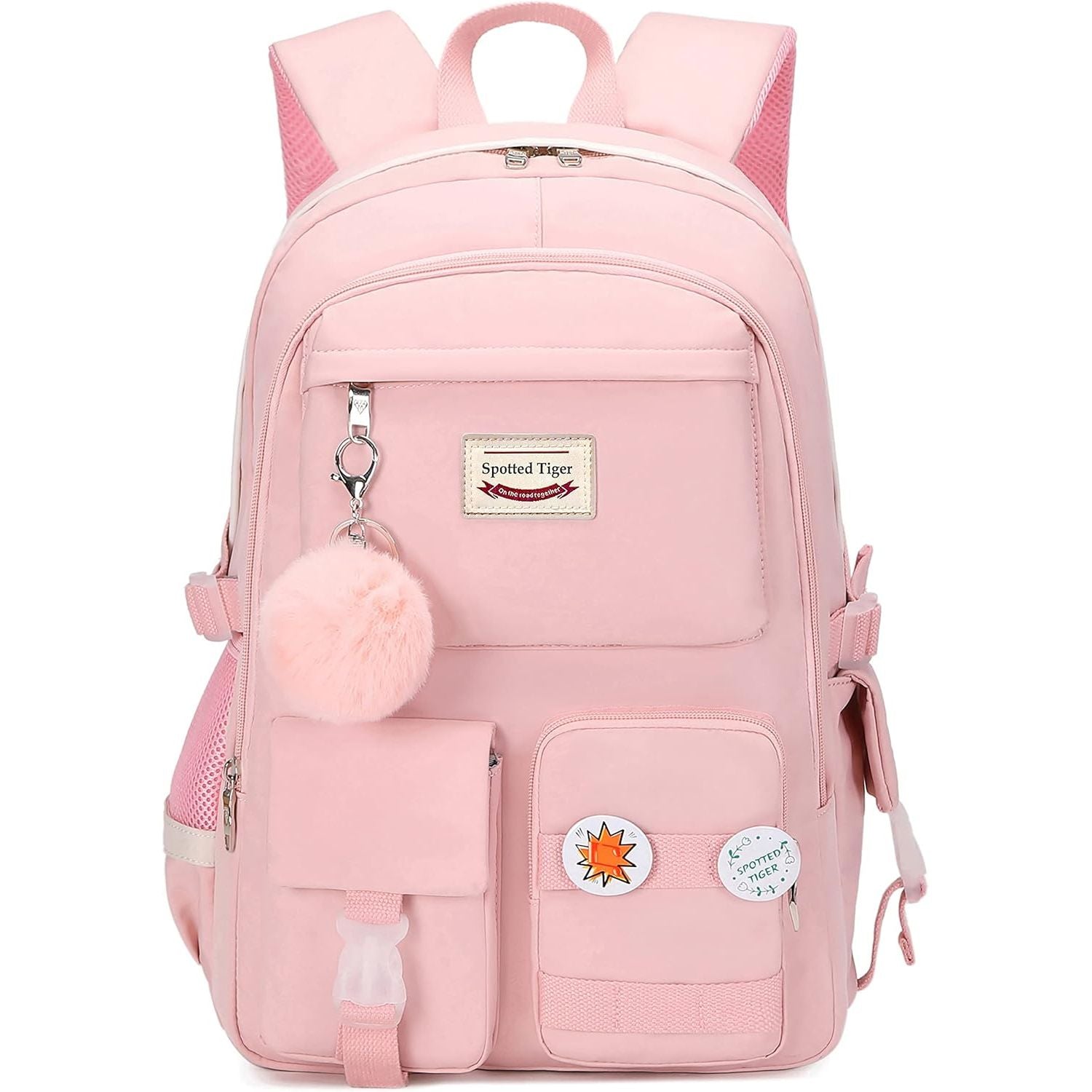 Buy now Spotted Tiger Girls Backpack Aesthetic Backpack for Teen Girl Cute School Bag Bookbag Anime School Backpacks for Girls (Black) Pink at indiglob india