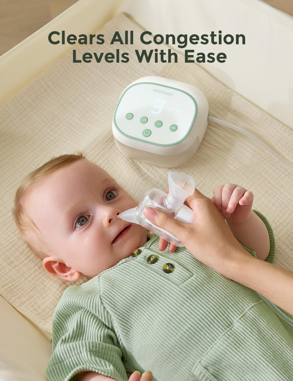 Momcozy BreezyClear Pro™ Nasal Aspirator for Baby, 75 kPa, 9 Levels