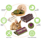 50-60 Pcs Rabbit Chew Toys, Guinea Pig, Hamster, Bunny Chew Toys, Sweet Bamboo, Apple Stick, Timothy Stick, Prevent Teeth Overgrowth, Clean Teeth