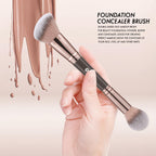 Buy now KINGMAS Foundation Makeup Brush, Double-ended Angled/Round Top Contour Brush for Beauty Blending Liquid Powder, Concealer Cream Cosmetics Blush Makeup Brush (Brown) at indiglob india