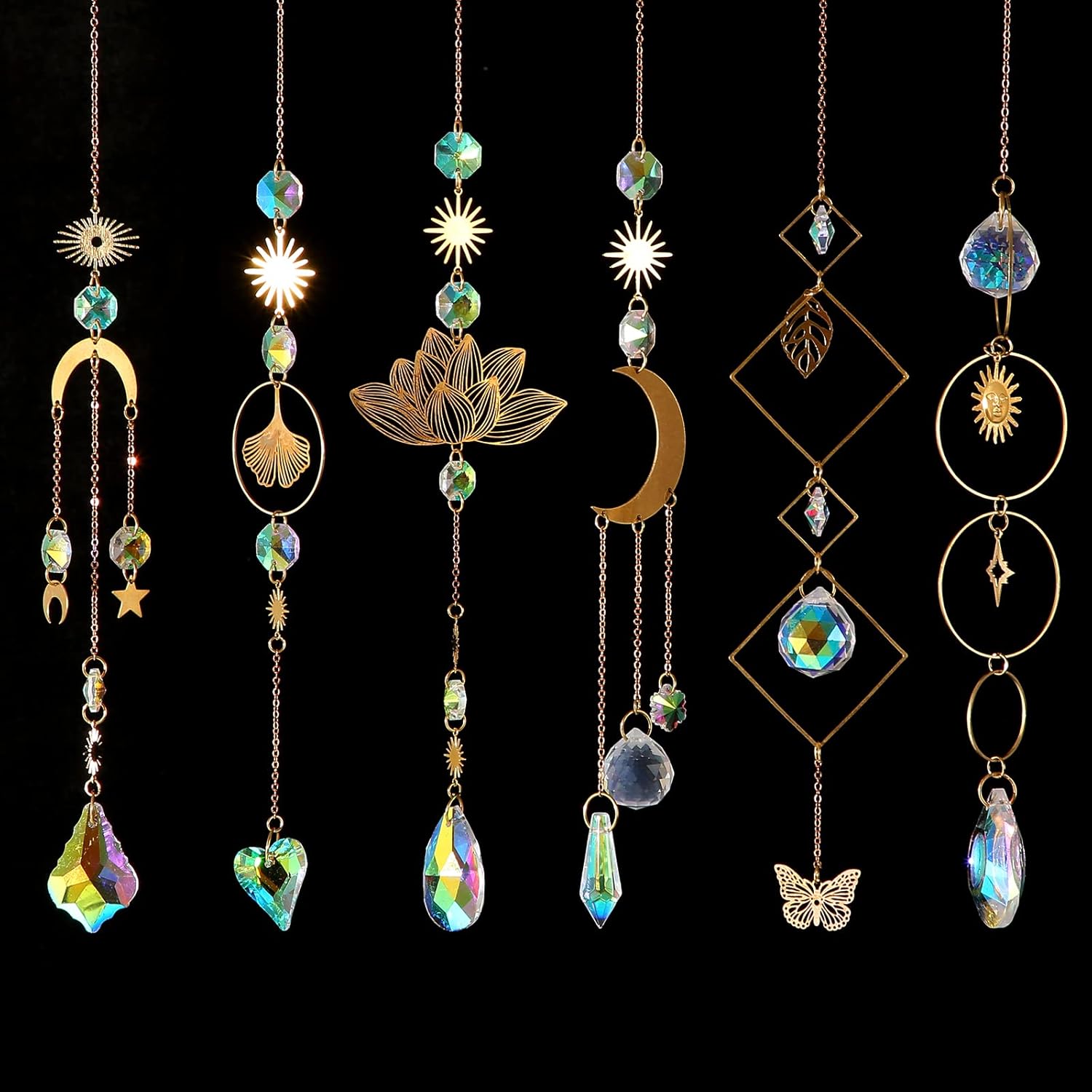 Buy now 6Pieces Colorful Crystals Suncatcher Hanging for Window Crystal Ball Prism Rainbow Maker Pendants for Garden Christmas Tree Wedding Party Patio Backyard Car Home Indoor Outdoor Decoration at indiglob india