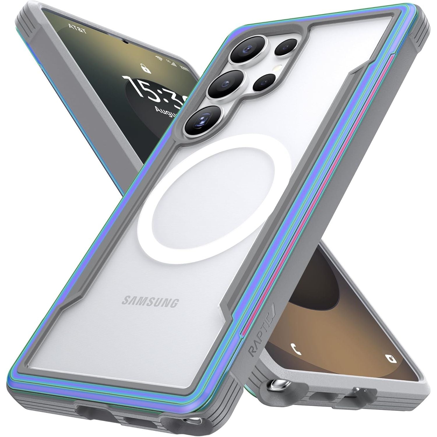 Buy now RAPTIC Shield Crystal Case for Samsung Galaxy S24 Ultra, [13FT Mil-Grade Drop Protection], [Not Yellowing Tech], Durable Anodized Shockproof Aluminum Frame Slim Samsung S24 Ultra Case, Iridescent S25 Ultra 6.9" Iridescent at indiglob india