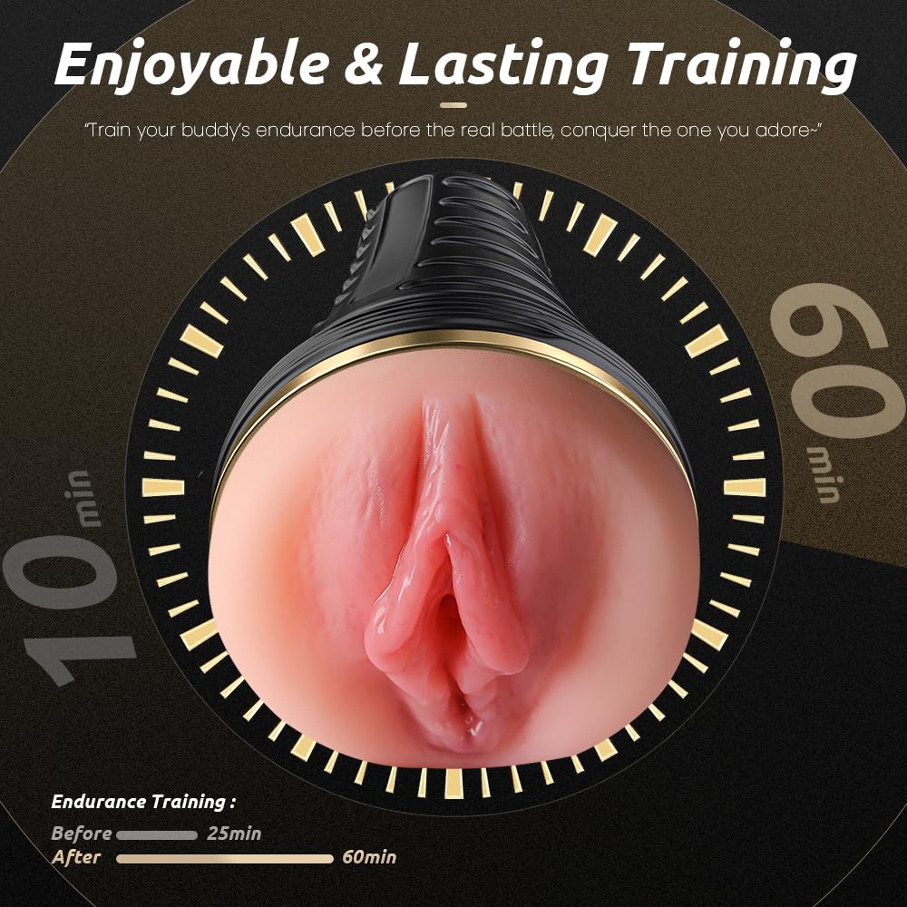 Male Masturbator, Kingdemer Sex Toys Realistic Pocket Pussy Vagina Textured with 7.5in Depth Lifelike Soft and Flesh Texture, Penis Training Masturbators Light Sex Machine Toy for Men
