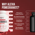 Alevia Organic Pomegranate Capsules 700mg – Pomegranate Fruit Extract Supplement – Organic Pomegranate Extract for Antioxidant, Heart & Energy Support – Ancient Wellness Formula – 60 Capsules