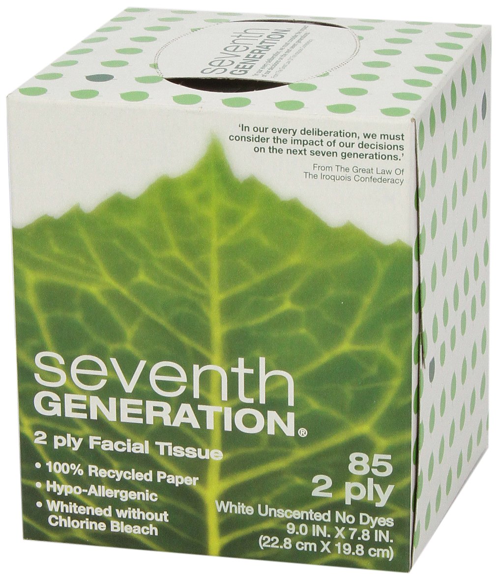 Buy now Seventh Generation Facial Tissue Cube, White, 2-ply, 85 Count at indiglob india