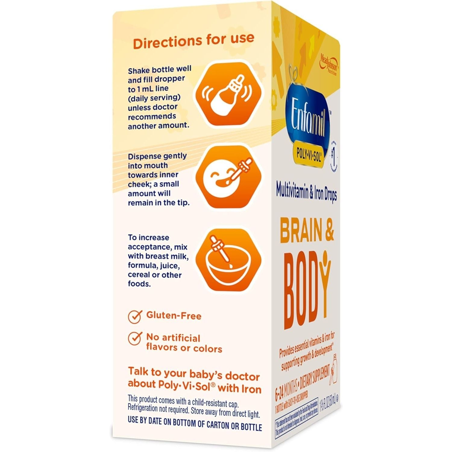 Buy now Enfamil Poly-Vi-Sol with Iron Liquid Multivitamin Drops, Supports Growth & Development*, 50mL Bottle at indiglob india