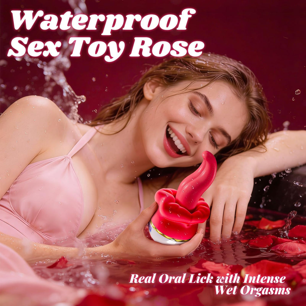 Rose Toy Tongue Vibrator Clit Licking & G-Spot Adult Sex Toys for Women