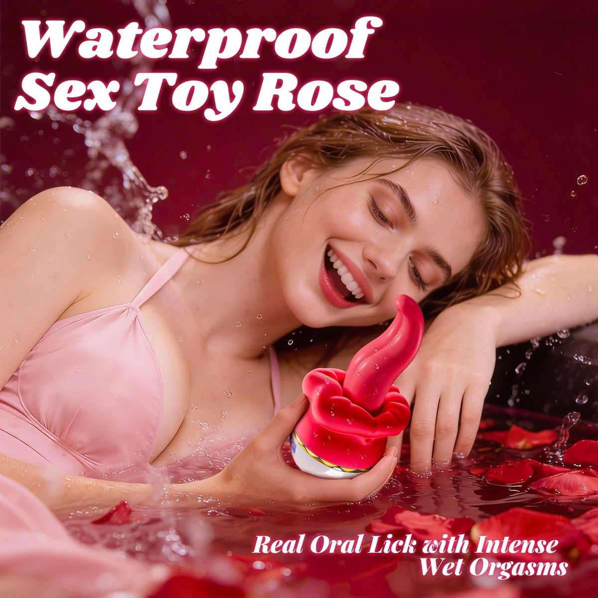 Rose Toy Tongue Vibrator Clit Licking & G-Spot Adult Sex Toys for Women