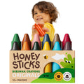 Buy now Honeysticks 100% Pure Beeswax Crayons (12 Pack) - Non Toxic Crayons for Toddlers 1-3, Safe for Baby from 1 Year Old Plus, Handmade with Natural Beeswax and Food-Grade Colors, Eco Friendly Classic at indiglob india