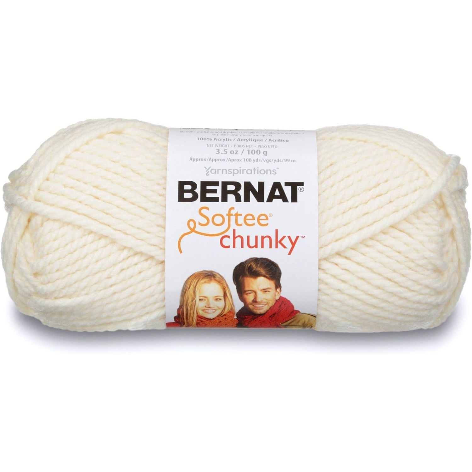 Buy now Bernat Softee Chunky Yarn, 3.5 Oz, Gauge 6 Super Bulky, Grey Heather Pack of 1 Natural at indiglob india