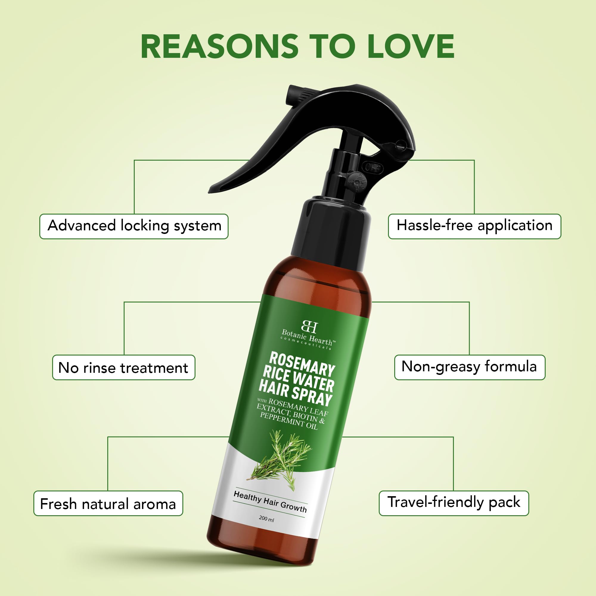Botanic Hearth Rosemary & Rice Water Hair Growth Spray - 6.8 Fl oz | Leave In Conditioner, Root Enhancer, Korean Scalp Treatment, Anti-Itch & Hair Strengthening Spray Suitable for Women & Men