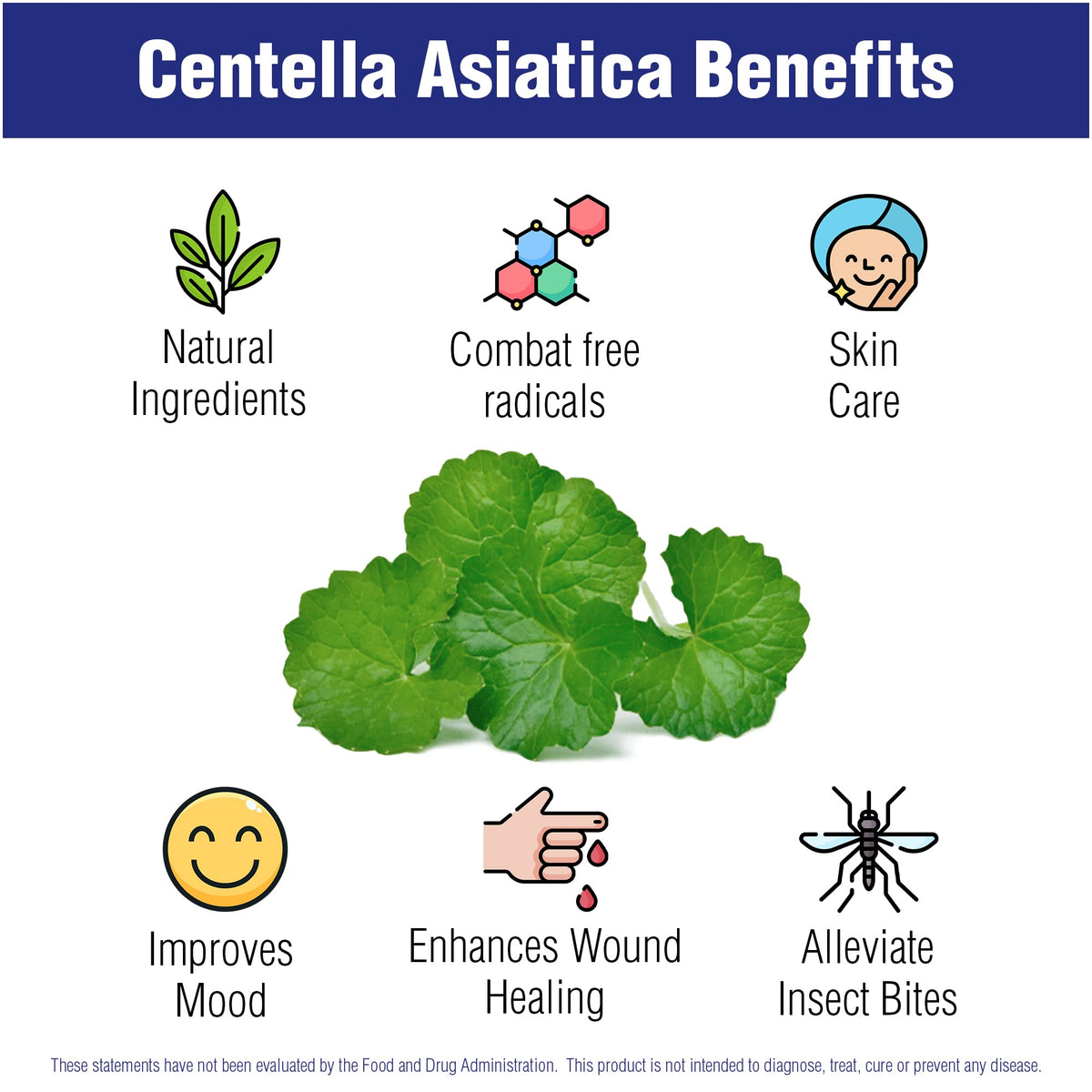 Centella Asiatica 500 mg 60 Capsules by Natural Systems - Gotu Kola Herb Moisturizer for Your Skin - Extract Also Beneficial for Calming Mind Tiredness