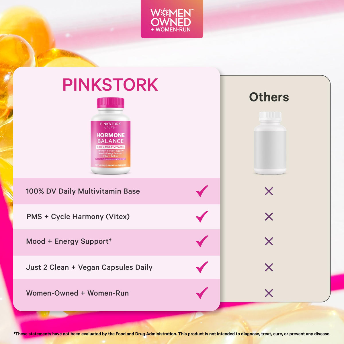 Pink Stork Hormone Balance Multivitamin for Women, 60 Vegan Capsules