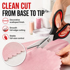 Scalloped Pinking Shears for Fabric, 7mm Decorative Edge Craft Scissors