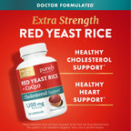Red Yeast Rice with CoQ10 Supplement, Cholesterol & Heart Health Support | Extra Strength Red Yeast Rice 1200 MG (600 MG Per Capsule), Citrinin-Free, Doctor-Formulated, Non-GMO, Vegan, 120 Capsules