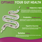 Fiber Gummies for Adults, GLP-1 Friendly 10g Prebiotic Fiber Gummies, 60Cts | Fiber Supplement + Enzymes, Probiotics & Betaine for Digestive & Gut Health and Regulate Bowel Movement, Vegan, Sugar Free